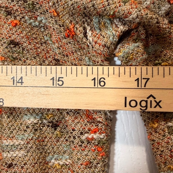 Diane Von Furstenberg Tweed Bell Sleeve Knit Dress Tan Multi Color Size 4 - Picture 7 of 8